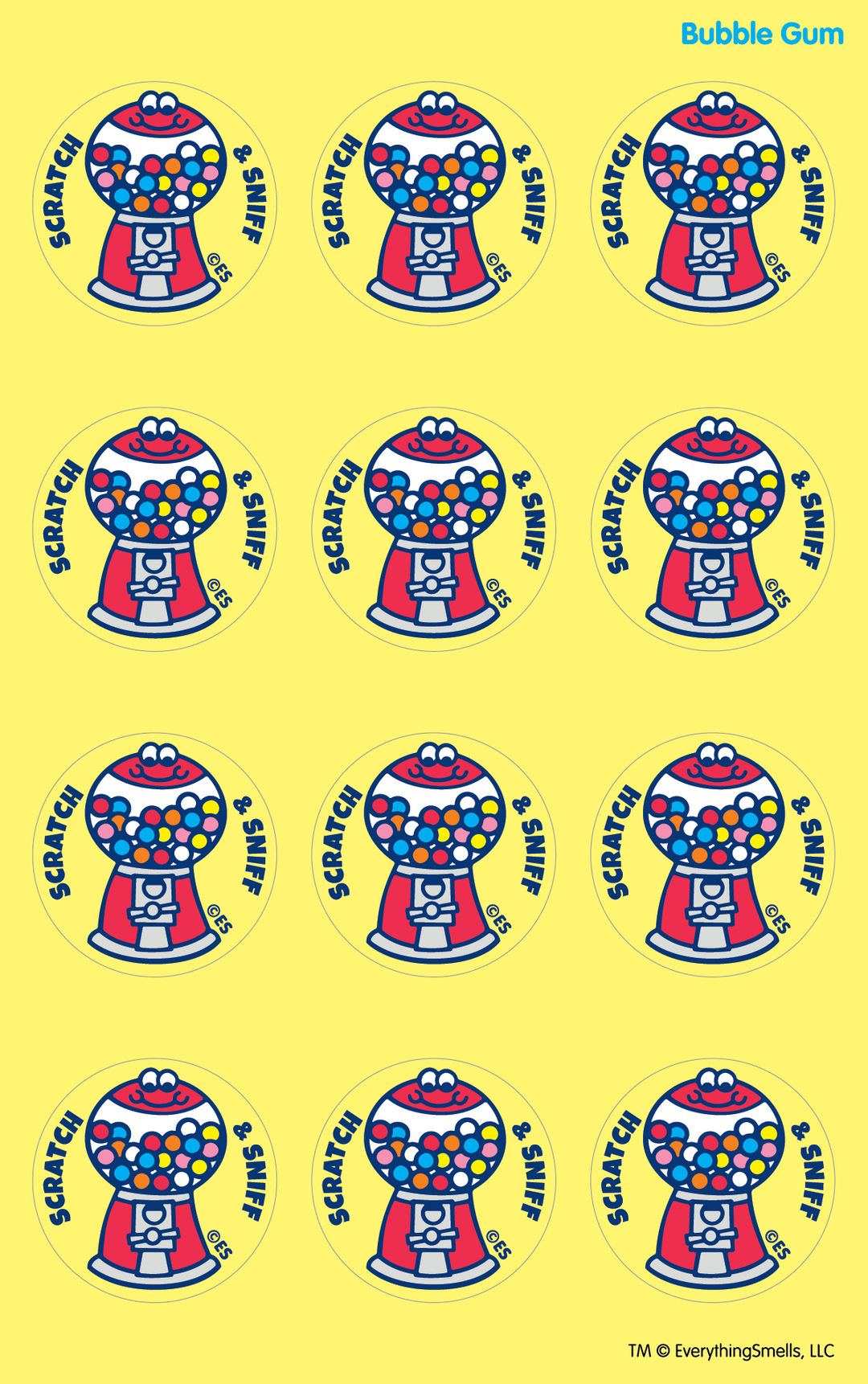Bubble Gum Machine EverythingSmells Scratch & Sniff Stickers