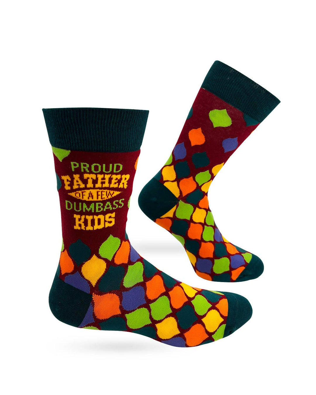 Proud Father of a Few Dumbass Kids Men's Novelty Crew Socks
