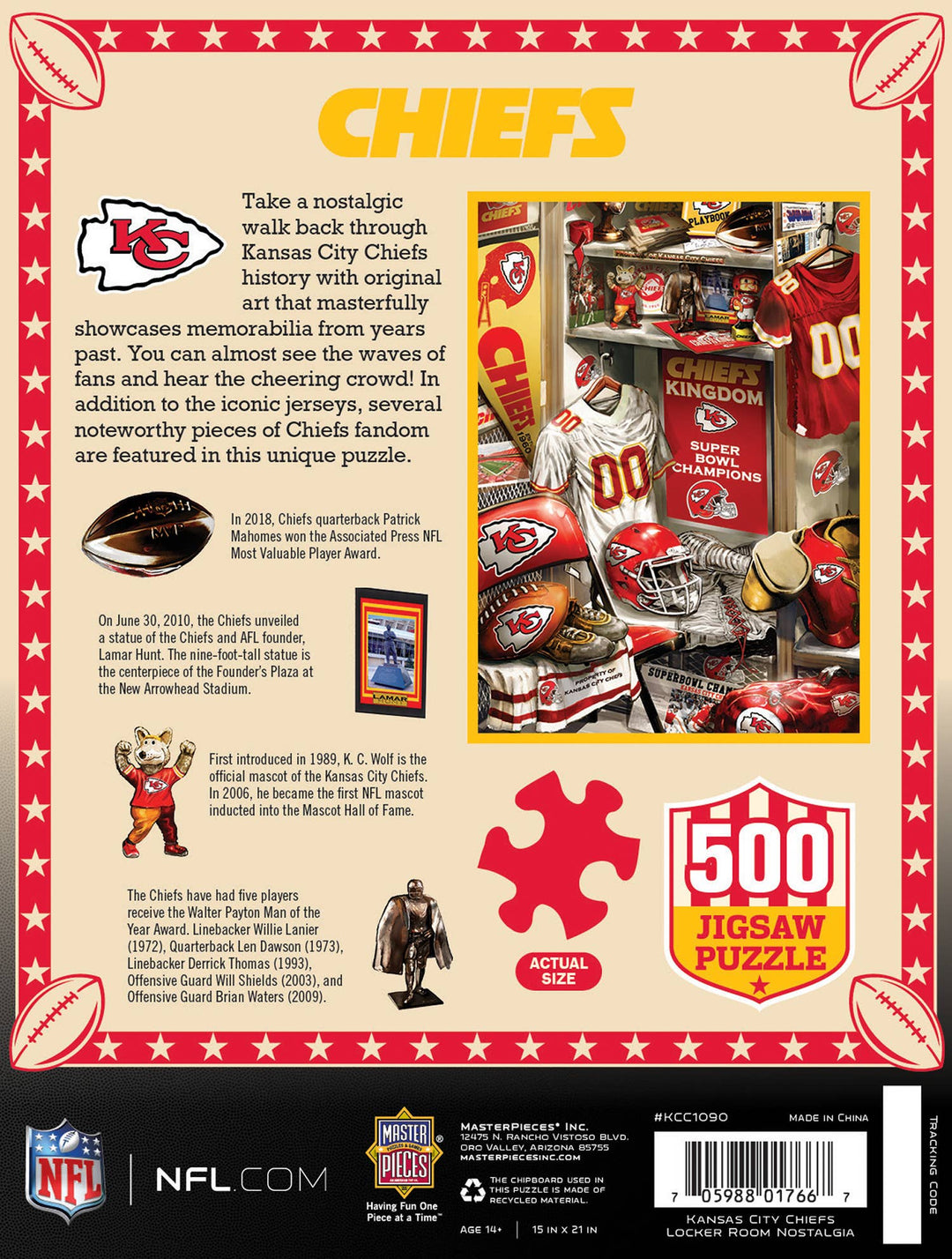 Kansas City Chiefs - Locker Room 500 Piece Puzzle