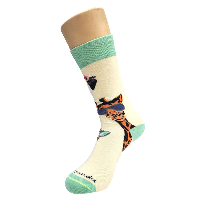 Long Necked Animals Wearing Glasses Socks from the Sock Panda (Adult Small - Shoe Sizes 2-5)