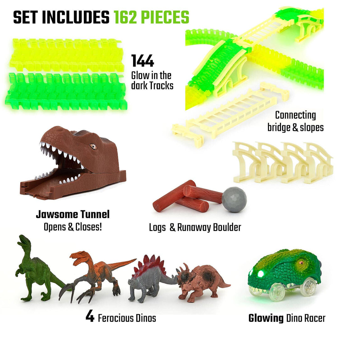 Dino Race Track Xmas Playset Toy Gift For Kids, Boys, Girls