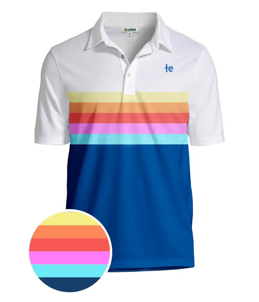 Santa Fe Men's Golf Shirt - Retro Striped Golf Polo