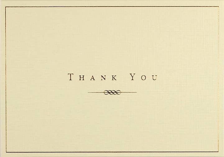 Gold And Cream Thank You Notes