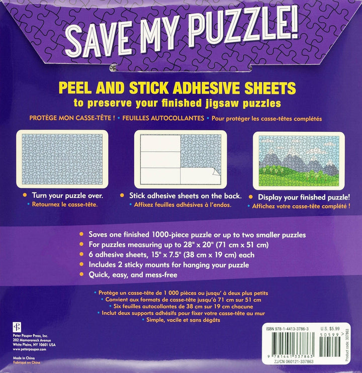 Save My Puzzle! Peel an Stick Adhesive Sheets