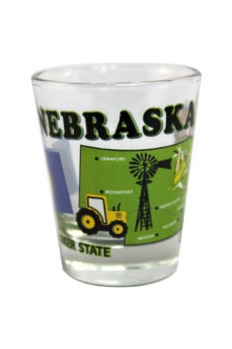 NEBRASKA State Shot Glass 2 oz