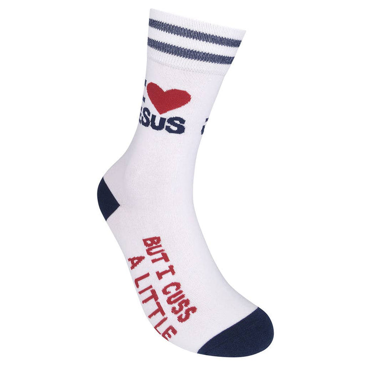 I Love Jesus (But I Cuss a Little) Socks | Funny Socks