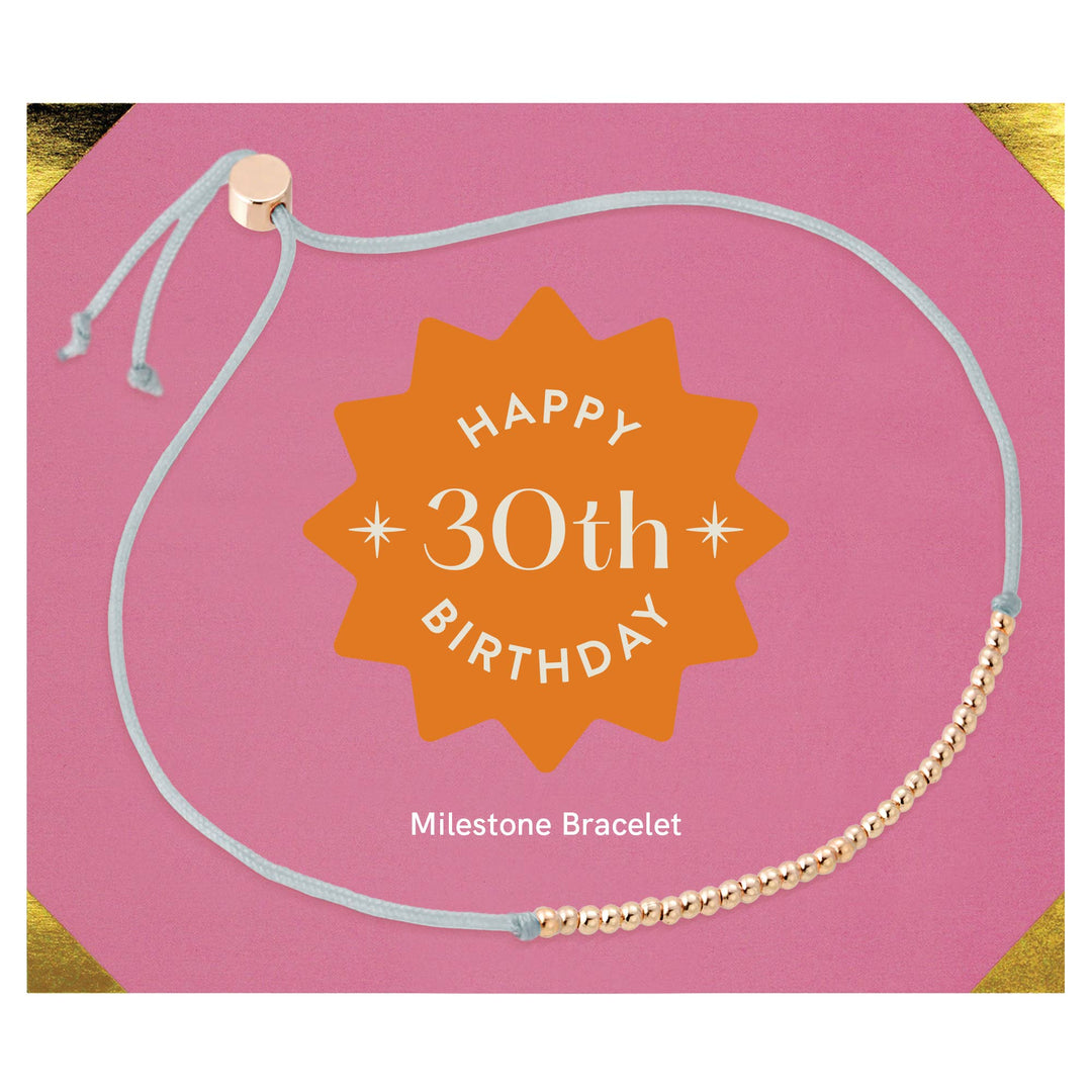 30th Milestone Birthday Bracelet - A Bead for Each Year
