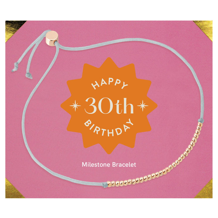 30th Milestone Birthday Bracelet - A Bead for Each Year