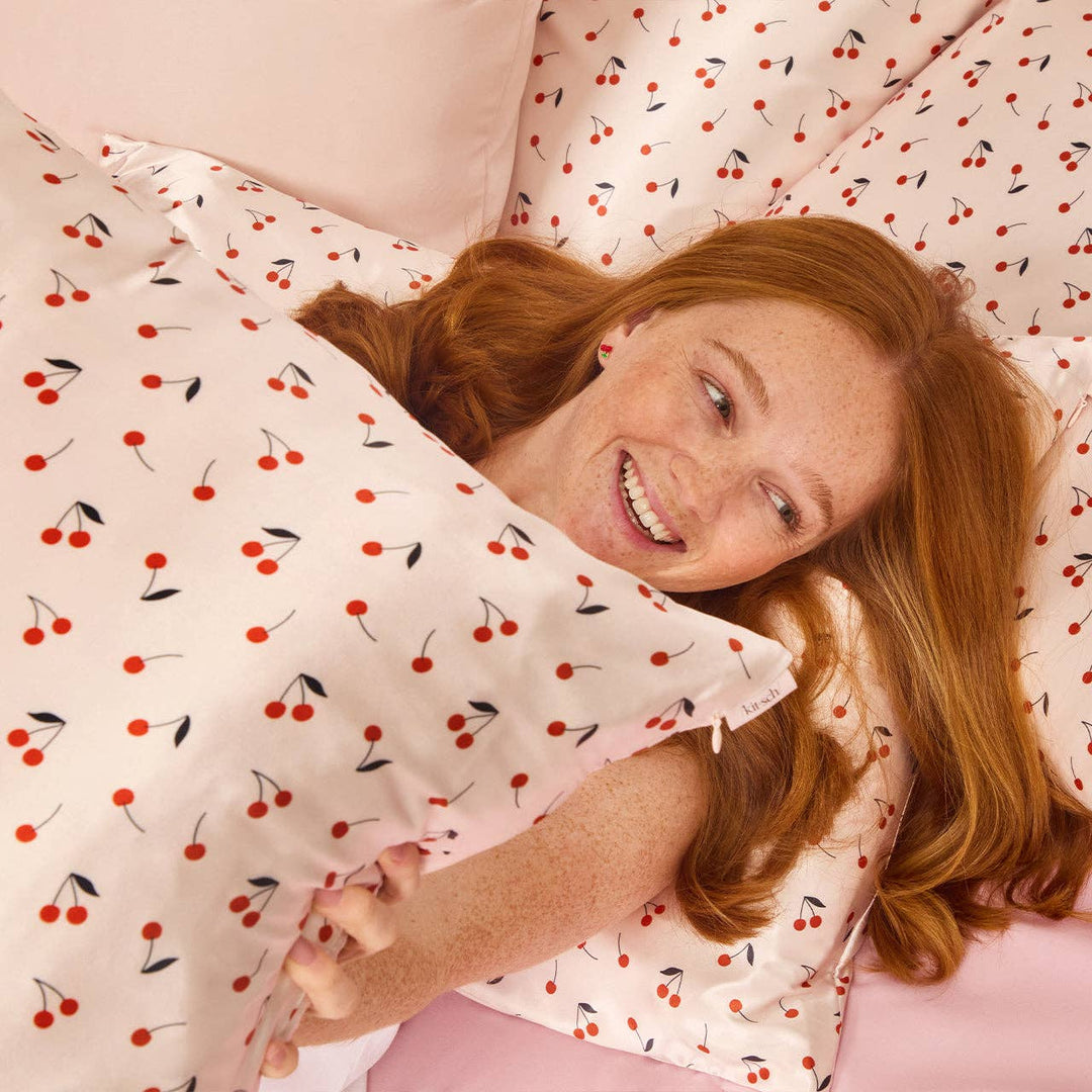 Satin Pillowcase King - Cherry Print