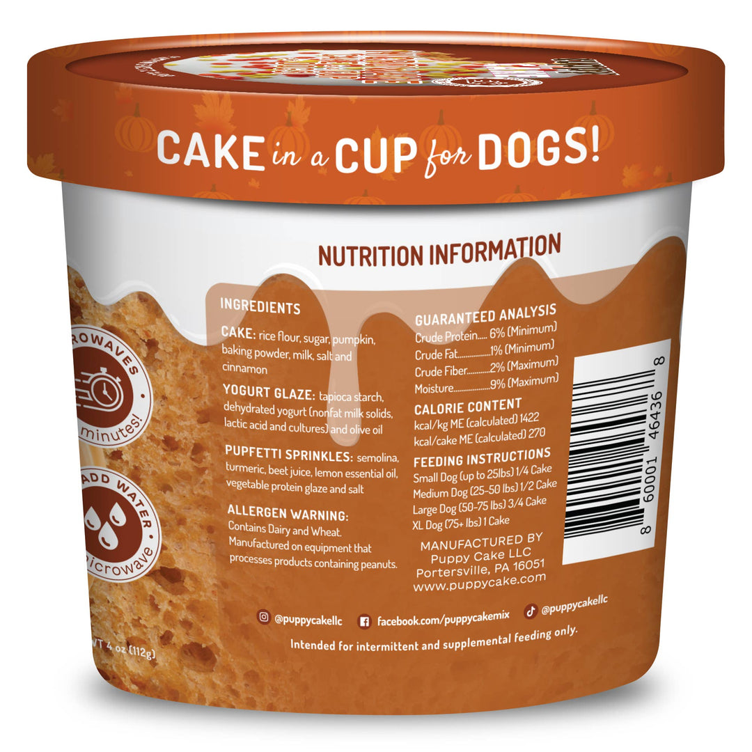 Cuppy Cake - Microwave Dog Birthday Cake in A Cup - Pumpkin