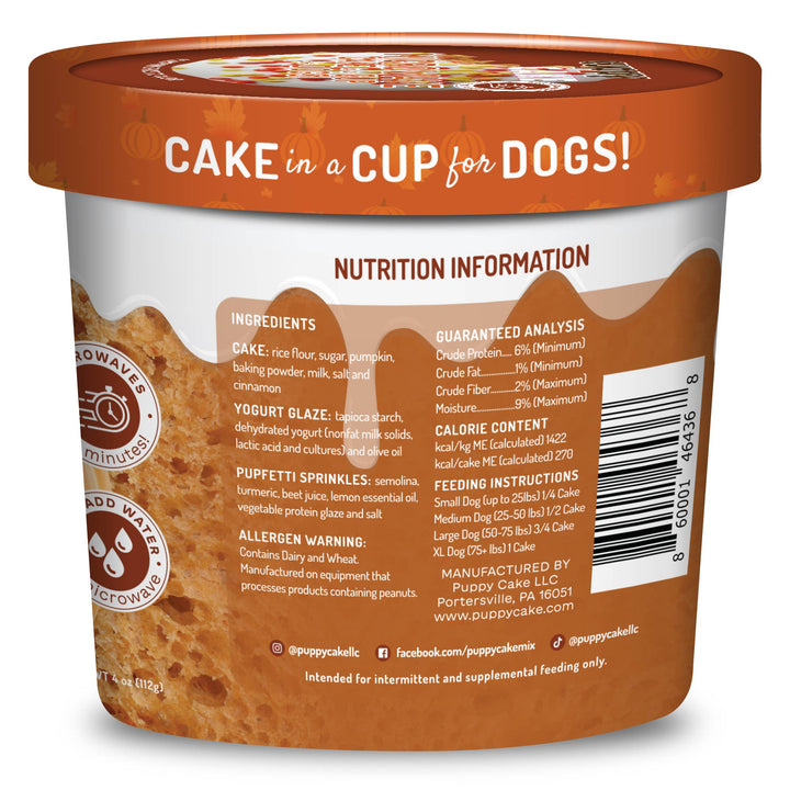 Cuppy Cake - Microwave Dog Birthday Cake in A Cup - Pumpkin