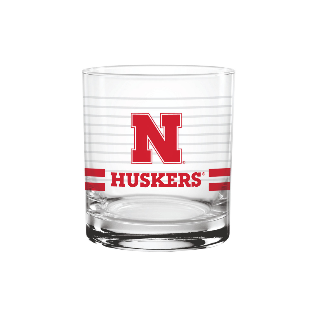 14oz Nebraska Huskers Ring Rocks Glass