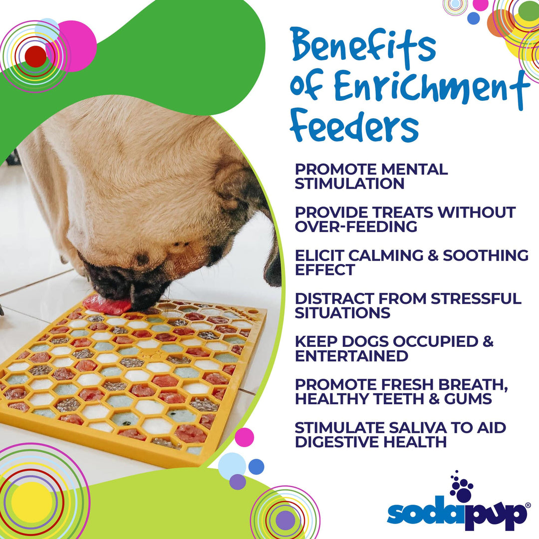 Honeycomb Design Emat Enrichment Licking Mat - Yellow