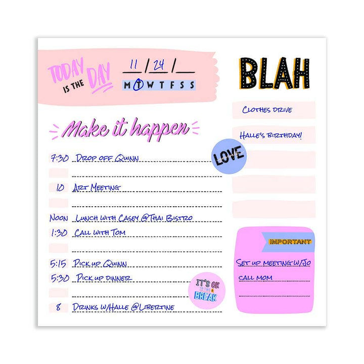 Undated Make it Happen Daily Note Block