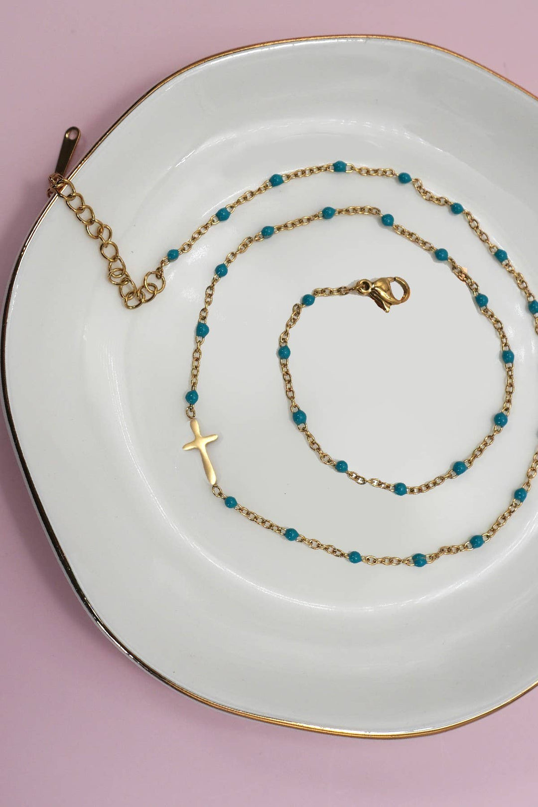 18K STAINLESS STEEL TARNISH FREE CROSS NECKLACE | 40NK9539