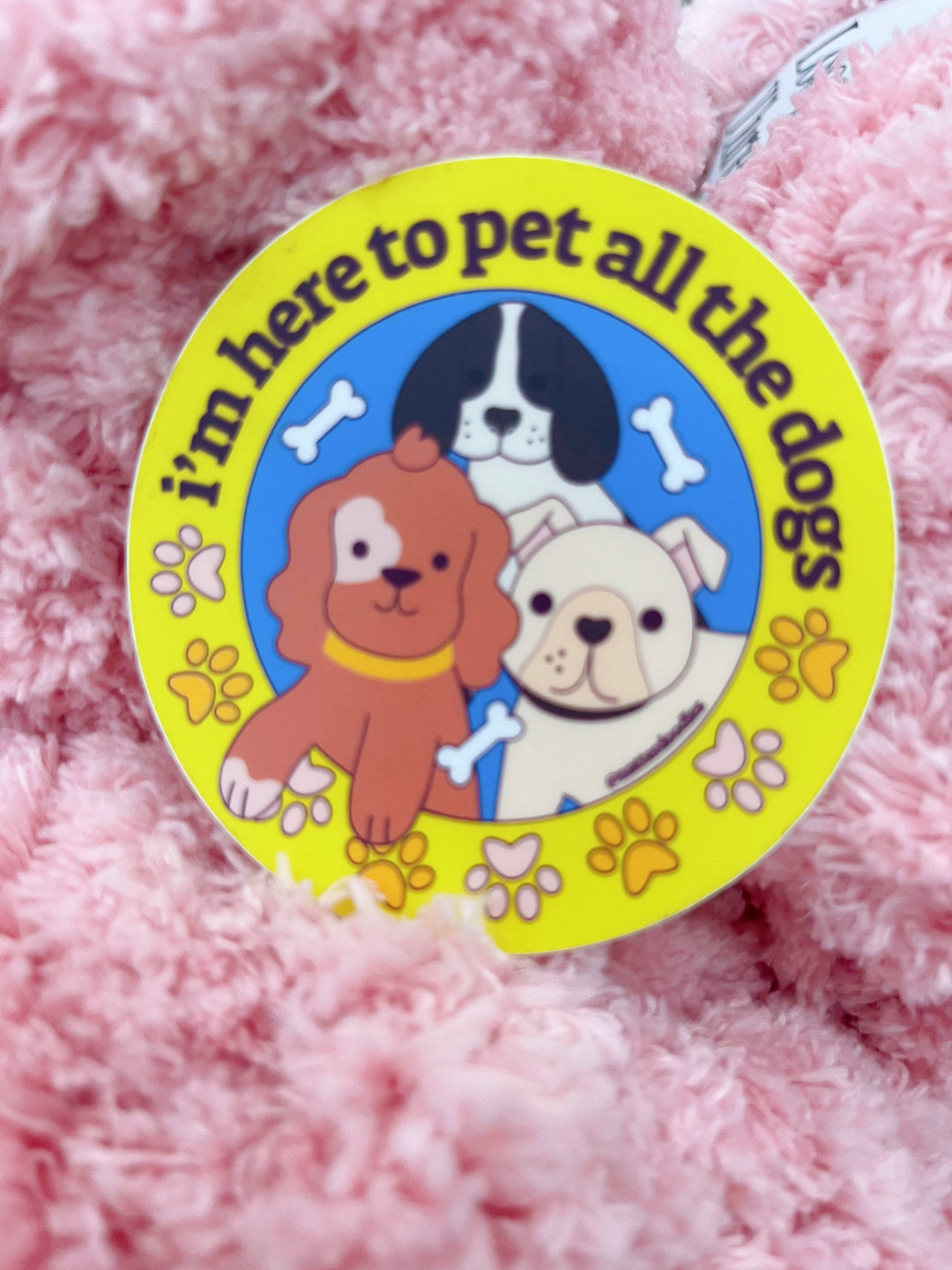 Here to Pet All the Dogs Puppy Pet Store Funny Sticker