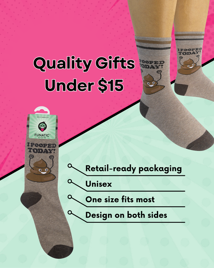 I Pooped Today Socks | Funny Unisex Socks | Graphic Socks