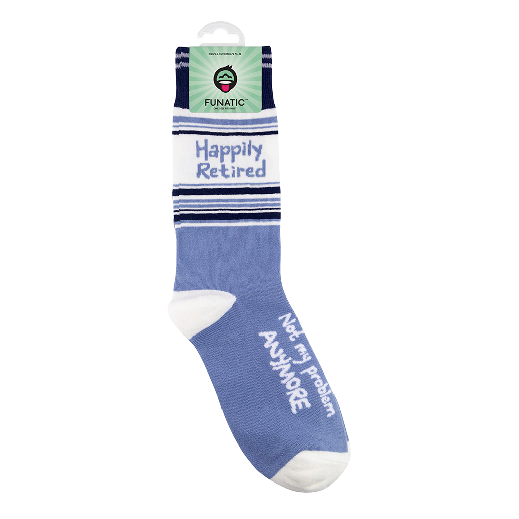 Happily Retired - Not My Problem Anymore Socks | Funny Socks