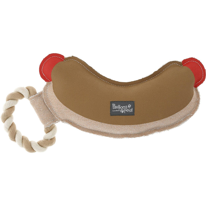 Hot Dog - 12" Canvas Dog Toy on Rope