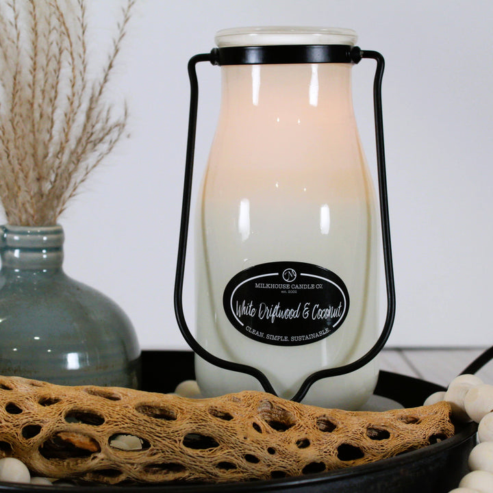 White Driftwood & Coconut Milkbottle Candle