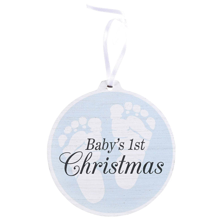 Ornament Babys 1st Christmas Blue MDF