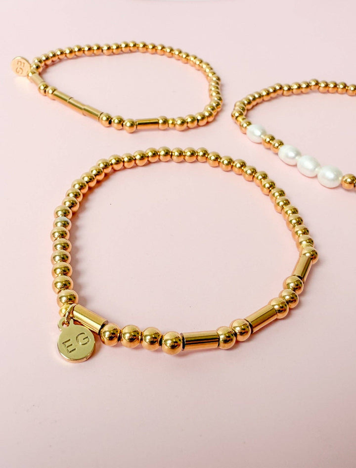 Morse Code Gold Waterproof Beaded Bracelet | DREAM