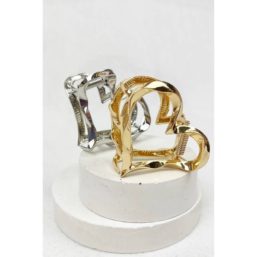 Metal Heart Shape Hair Claw Clips