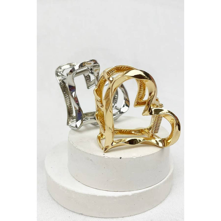 Metal Heart Shape Hair Claw Clips
