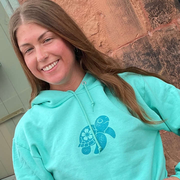 Teal Sea Turtle Hoodie