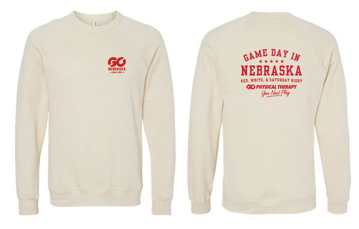 Nebraska GO Bella Canva Unisex Fleece Raglan Sweatshirt (3901)