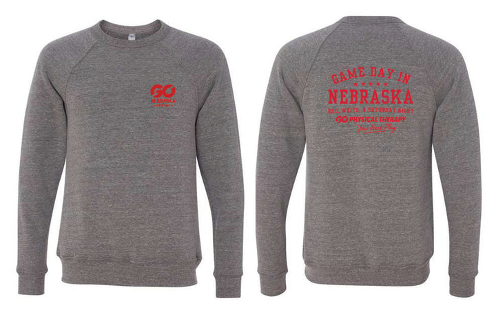 Nebraska GO Bella Canva Unisex Fleece Raglan Sweatshirt (3901)
