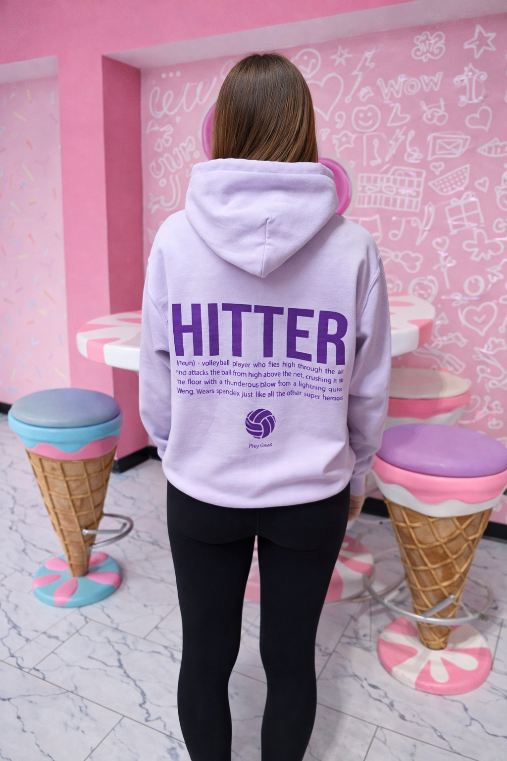 Hitter Volleyball Hoodie-purple