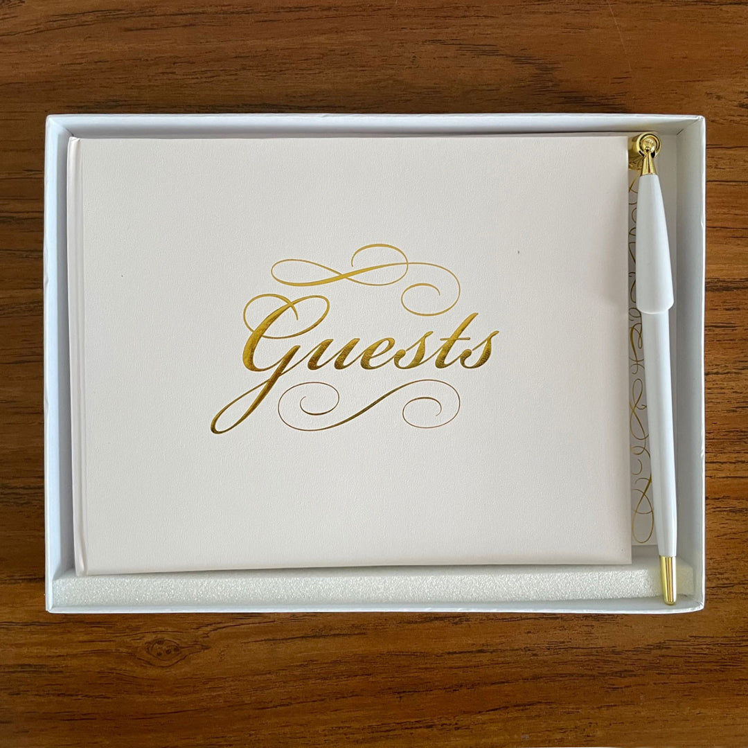 Elegant Guest Book and Pen Set