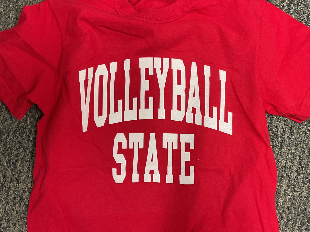 Volleyball State T-shirt- Red or Black