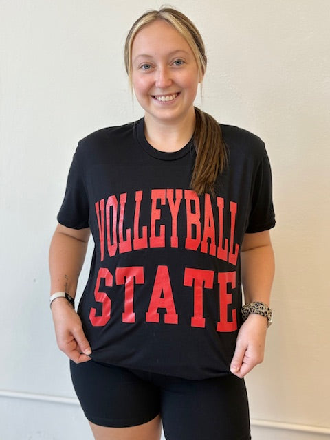Volleyball State T-shirt- Red or Black