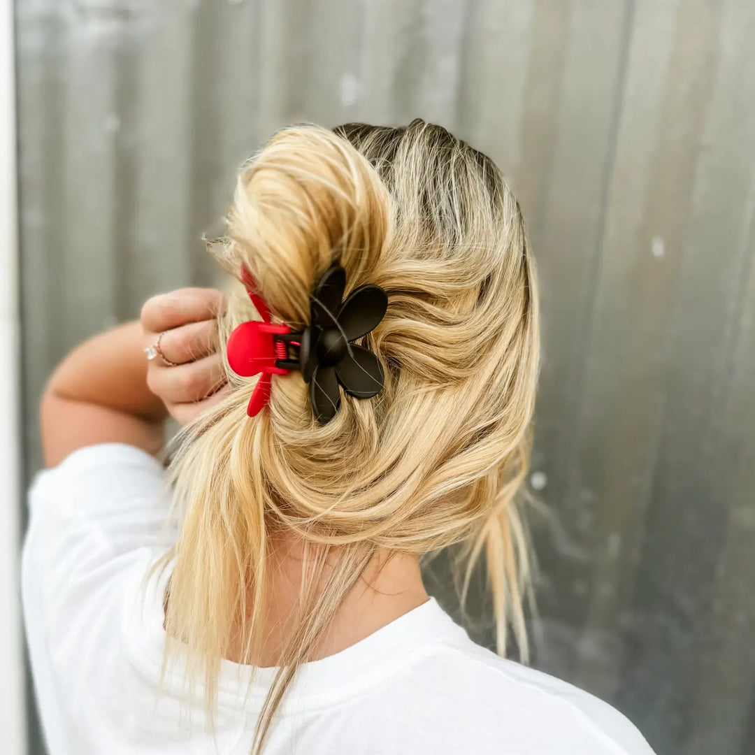 Two-Toned Flower Petal Claw Clip