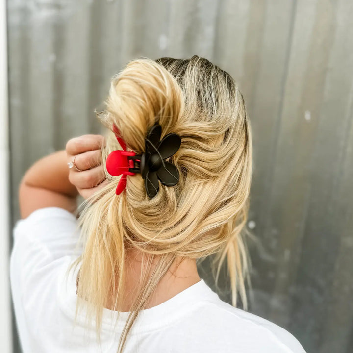 Two-Toned Flower Petal Claw Clip