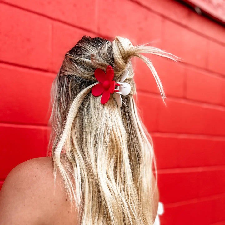 Two-Toned Flower Petal Claw Clip