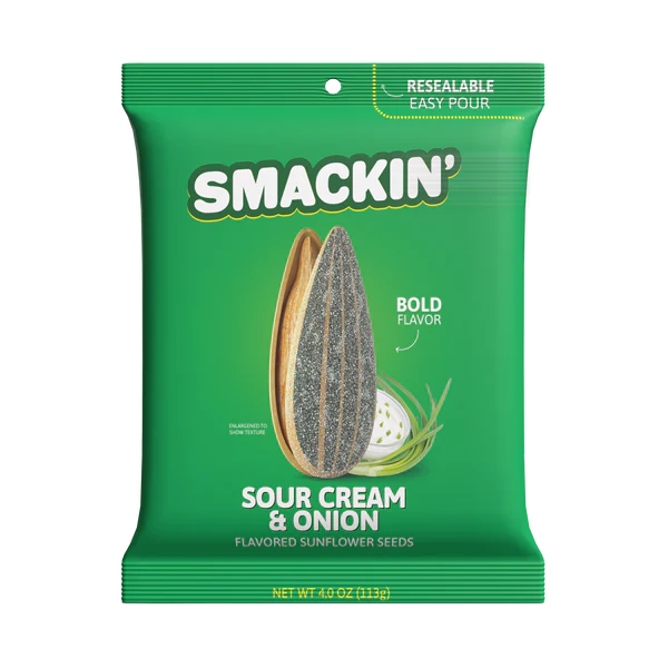 SMACKIN' Sour Cream & Onion Sunflower Seeds (4 oz)