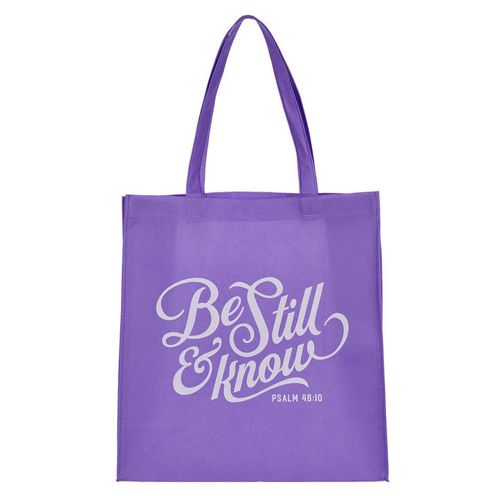 Be Still Lavender Shopping Tote Bag  - Psalm 46:10