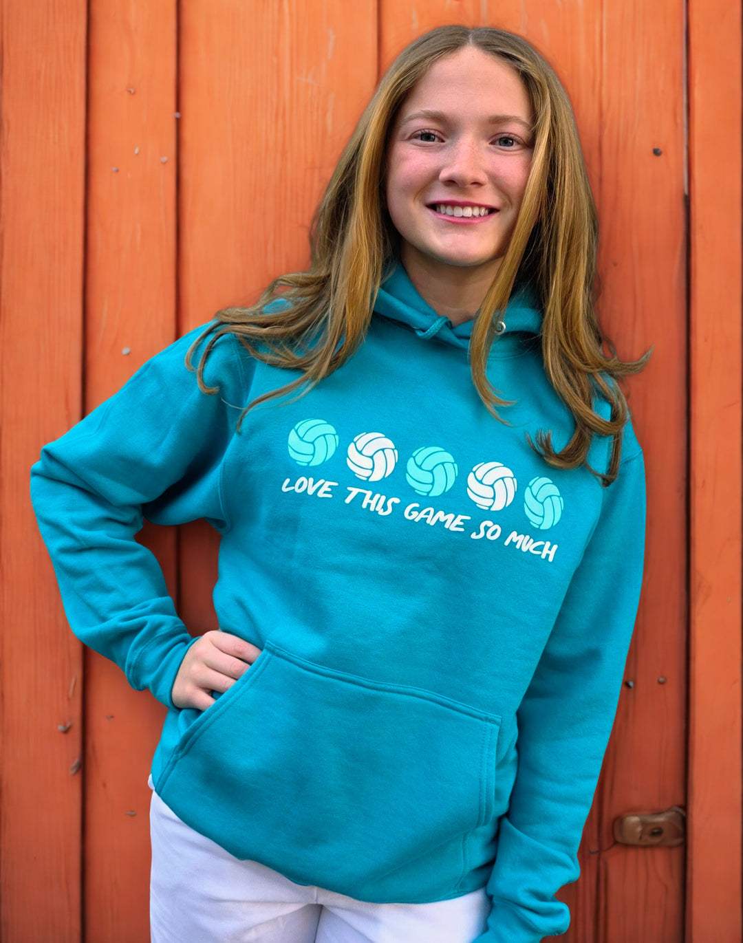 Love This Game Volleyball Hoodie-teal