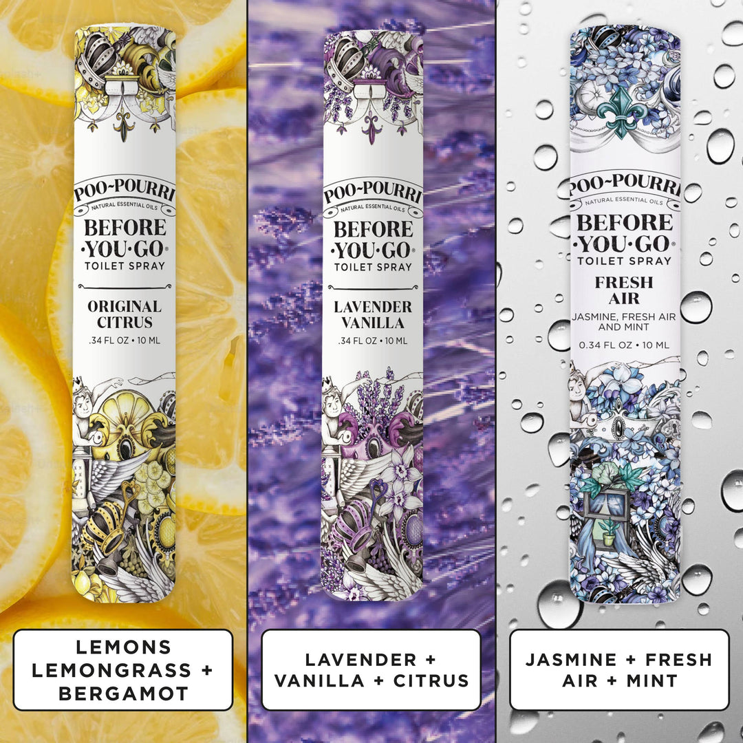 Poo~Pourri On-The-Go 3 pack 10mL Travel Size, Gift Set