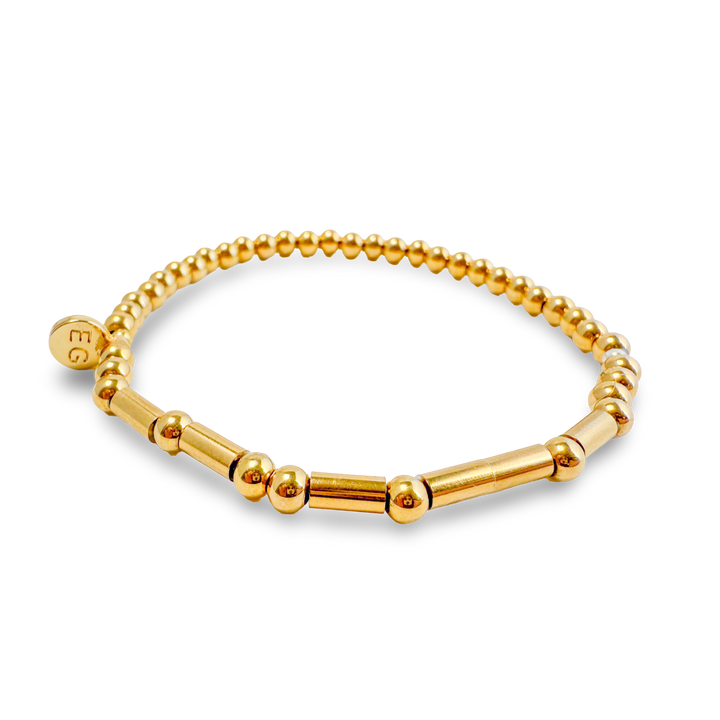 Morse Code Gold Waterproof Beaded Bracelet | STRENGTH