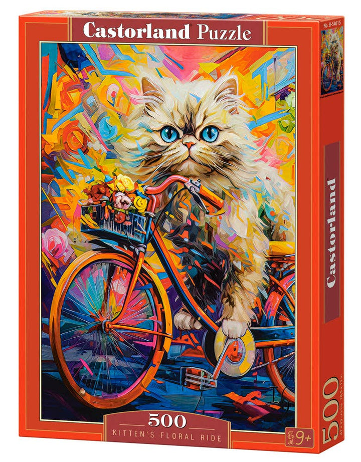 500 Piece Jigsaw Puzzle, Kitten's Floral Ride