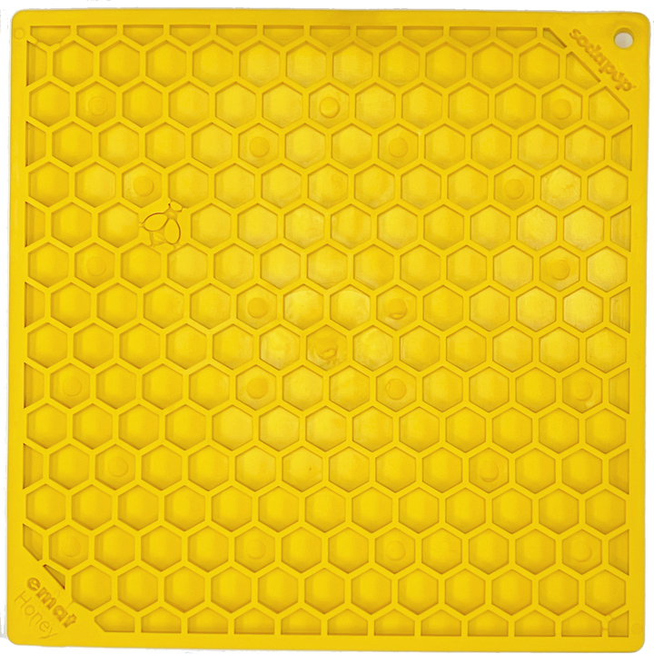 Honeycomb Design Emat Enrichment Licking Mat - Yellow