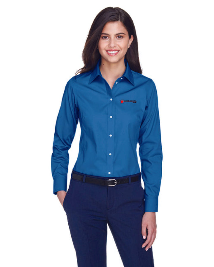 Home Federal Women's Solid Oxford Woven Shirt