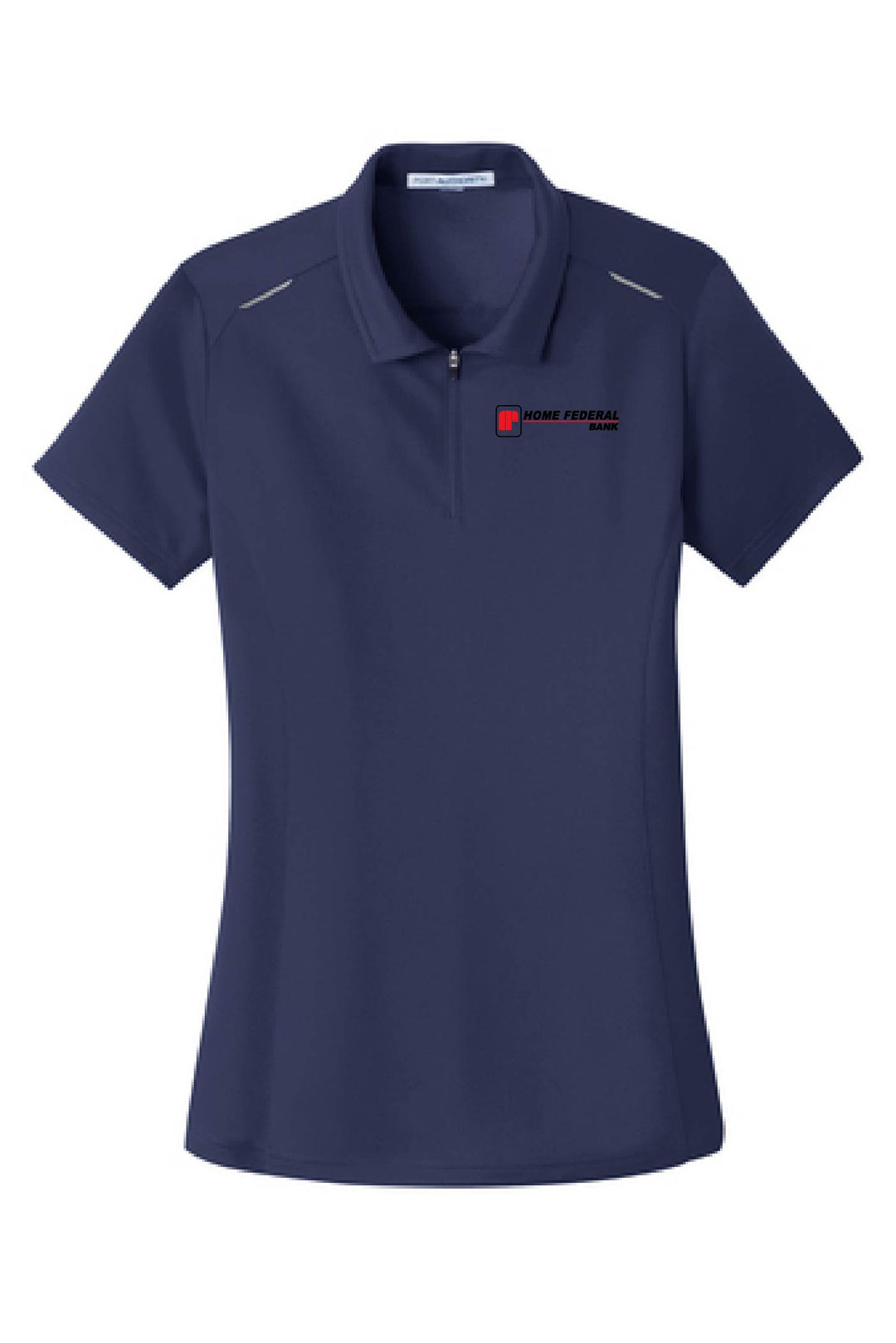 Home Federal Ladies Pin Point Mesh-Zip Polo