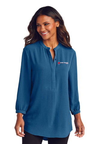 Home Federal Ladies 3/4-Sleeve Textured Crepe Tunic