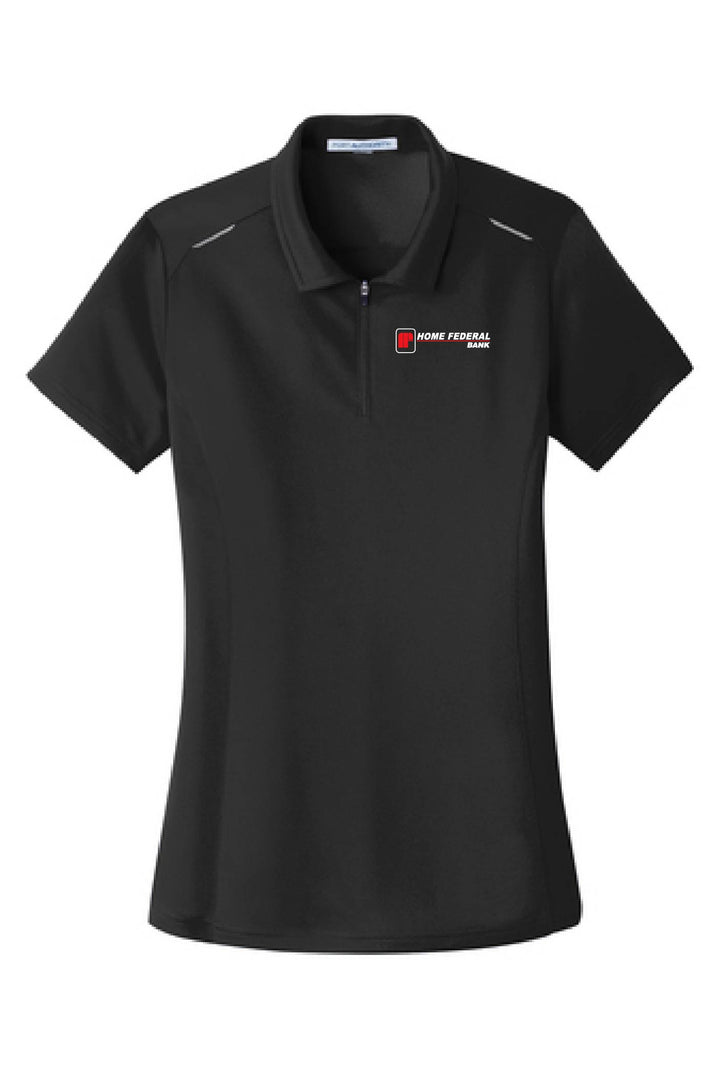 Home Federal Ladies Pin Point Mesh-Zip Polo