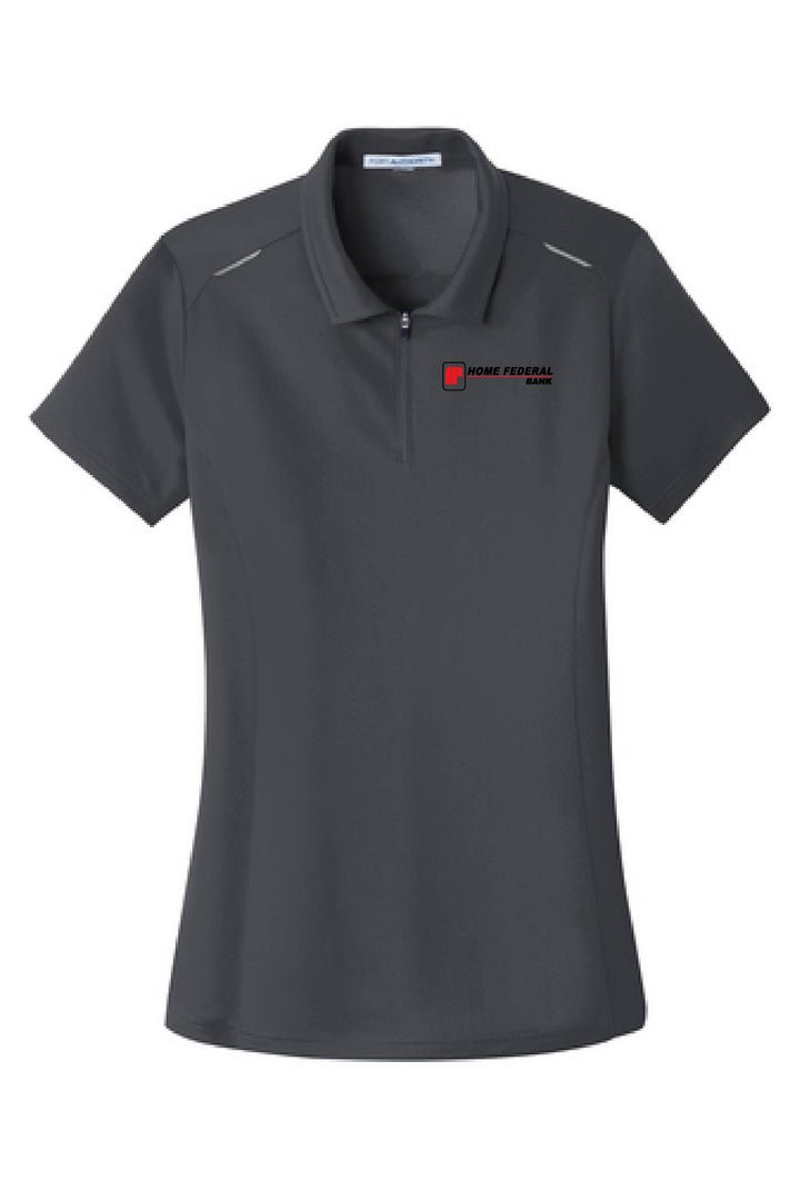 Home Federal Ladies Pin Point Mesh-Zip Polo